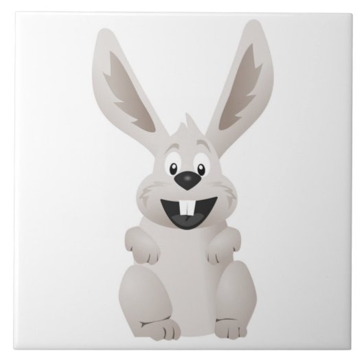 "HAPPY EASTER" GRAY BUNNY FLIESE (Vorderseite)