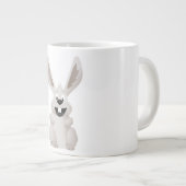"HAPPY EASTER" GRAY BUNNY Jumbo-Tasse (Vorderseite Rechts)