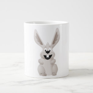 "HAPPY EASTER" GRAY BUNNY Jumbo-Tasse