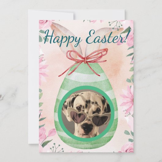 Happy Easter - green egg photo Einladung (Vorderseite)