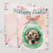 Happy Easter - green egg photo Einladung (Vorne/Hinten)