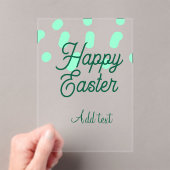 Happy Easter green eggs pastel name date simple Acryleinladungen (Insitu (Handheld))