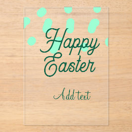 Happy Easter green eggs pastel name date simple  Acryleinladungen