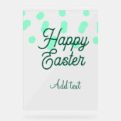 Happy Easter green eggs pastel name date simple  Acrylschild (Vorderseite)