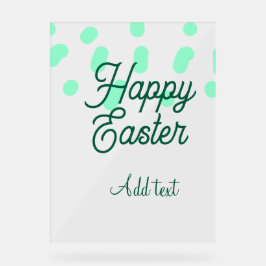 Happy Easter green eggs pastel name date simple  Acrylschild