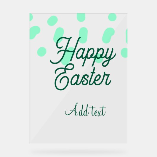 Happy Easter green eggs pastel name date simple  Acrylschild (Vorderseite)