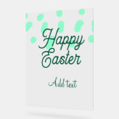 Happy Easter green eggs pastel name date simple Acrylschild (Winkel)