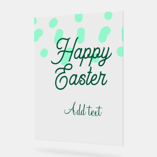 Happy Easter green eggs pastel name date simple  Acrylschild (Winkel)