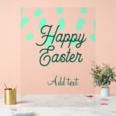 Happy Easter green eggs pastel name date simple Acrylschild (Hochzeit)