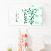 Happy Easter green eggs pastel name date simple  Banner (Insitu)