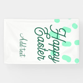Happy Easter green eggs pastel name date simple  Banner