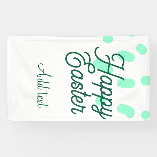 Happy Easter green eggs pastel name date simple Banner (Horizontal)