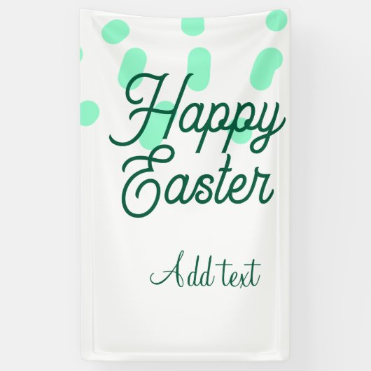 Happy Easter green eggs pastel name date simple  Banner (Vertikal)