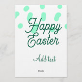 Happy Easter green eggs pastel name date simple  Einladung (Rückseite)