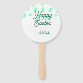 Happy Easter green eggs pastel name date simple Fächer (Rückseite)