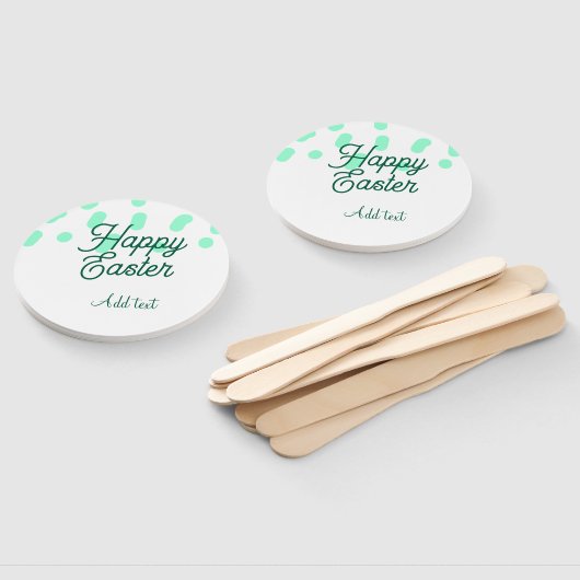 Happy Easter green eggs pastel name date simple  Fächer (Non-assembled)