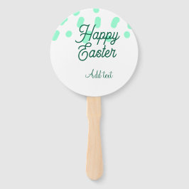 Happy Easter green eggs pastel name date simple  Fächer