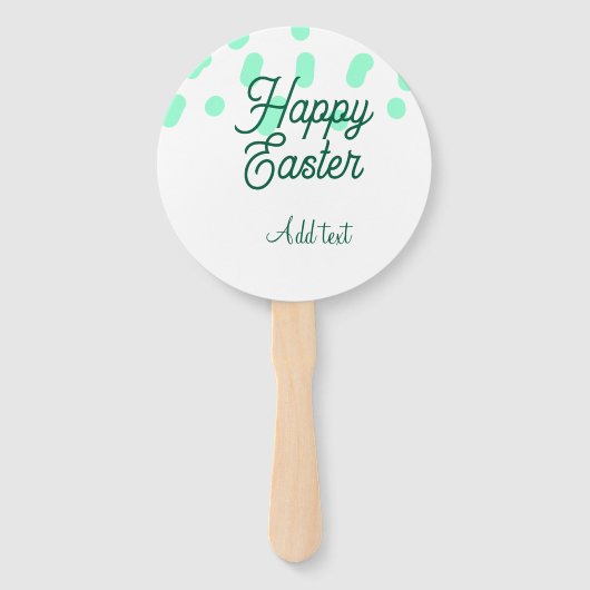 Happy Easter green eggs pastel name date simple Fächer (Vorderseite)