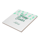 Happy Easter green eggs pastel name date simple  Fliese (Seite)