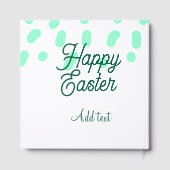 Happy Easter green eggs pastel name date simple  Gästebuch (Rückseite)