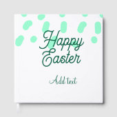 Happy Easter green eggs pastel name date simple  Gästebuch (Vorderseite)