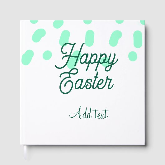 Happy Easter green eggs pastel name date simple  Gästebuch (Vorderseite)