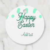 Happy Easter green eggs pastel name date simple Geschenkanhänger (Rückseite)