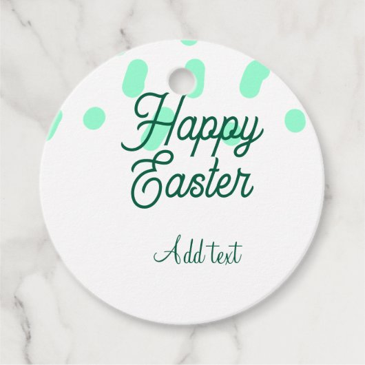 Happy Easter green eggs pastel name date simple Geschenkanhänger (Vorderseite)