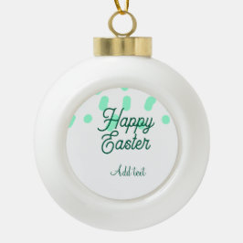 Happy Easter green eggs pastel name date simple  Keramik Kugel-Ornament