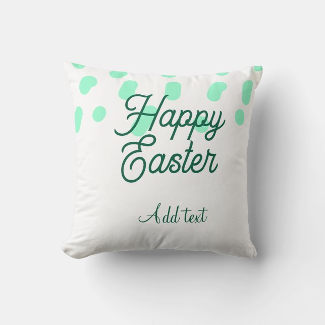 Happy Easter green eggs pastel name date simple  Kissen (Vorderseite)