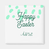 Happy Easter green eggs pastel name date simple  Magnet (Vorne)