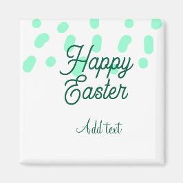 Happy Easter green eggs pastel name date simple  Magnet