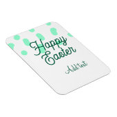 Happy Easter green eggs pastel name date simple Magnet (Rechte Seite)
