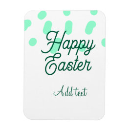 Happy Easter green eggs pastel name date simple  Magnet