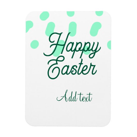Happy Easter green eggs pastel name date simple  Magnet (Vertikal)