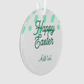 Happy Easter green eggs pastel name date simple Ornament (Vorderseite)