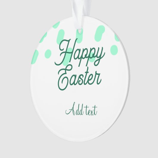 Happy Easter green eggs pastel name date simple  Ornament (Vorderseite)