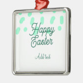 Happy Easter green eggs pastel name date simple Ornament Aus Metall (Links)