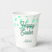 Happy Easter green eggs pastel name date simple  Pappbecher (Rückseite)
