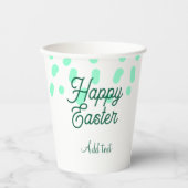 Happy Easter green eggs pastel name date simple  Pappbecher (Vorderseite)