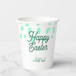 Happy Easter green eggs pastel name date simple  Pappbecher