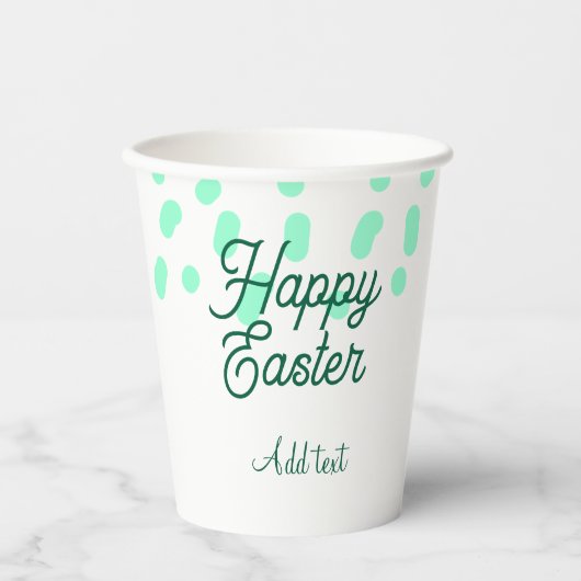 Happy Easter green eggs pastel name date simple Pappbecher (Vorderseite)