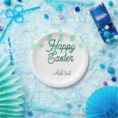 Happy Easter green eggs pastel name date simple  Pappteller (Party)