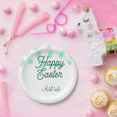 Happy Easter green eggs pastel name date simple Pappteller (Party)
