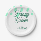 Happy Easter green eggs pastel name date simple  Pappteller (Vorderseite)
