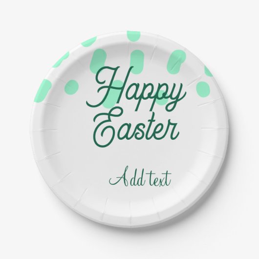 Happy Easter green eggs pastel name date simple Pappteller (Vorderseite)