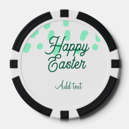 Happy Easter green eggs pastel name date simple  Pokerchips