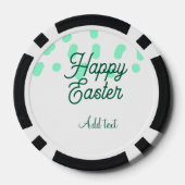 Happy Easter green eggs pastel name date simple Pokerchips (Rückseite)