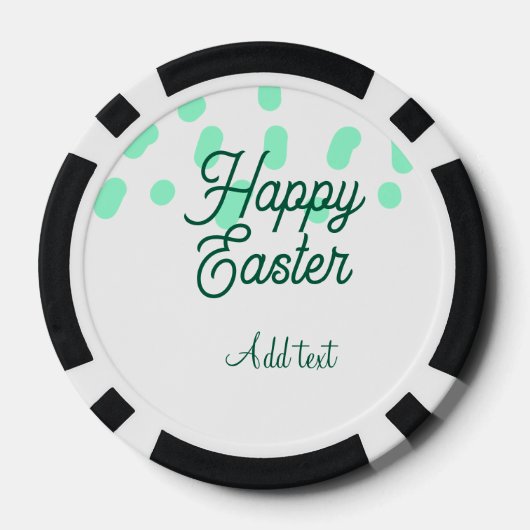 Happy Easter green eggs pastel name date simple  Pokerchips (Rückseite)