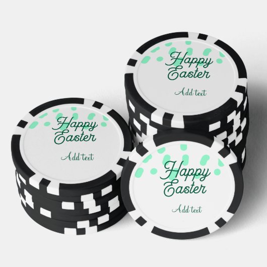Happy Easter green eggs pastel name date simple Pokerchips (Stapel)
